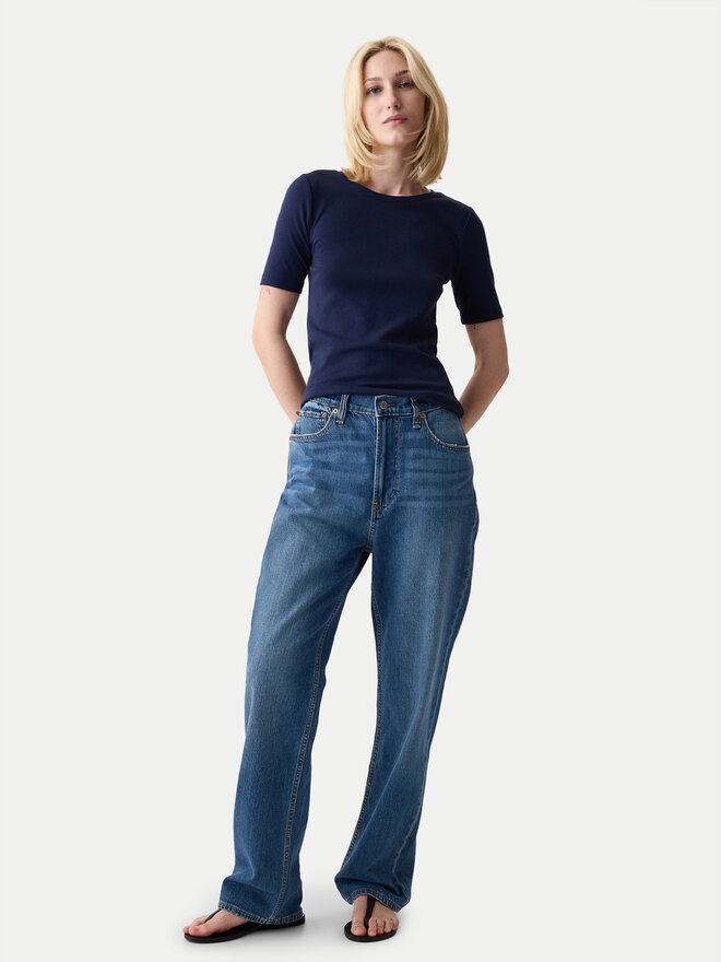 Gap Gap Póló 540635-02 Sötétkék Slim Fit