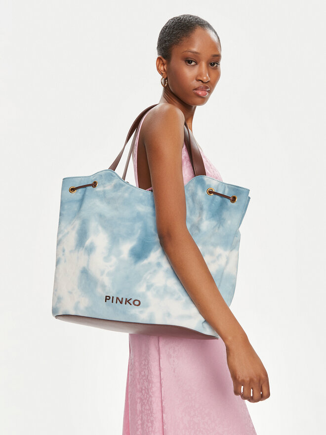 PINKO Kabelka Pinko Pagoda Extra Shopper PE 24 PLTT 102911 A1MB Světle modrá