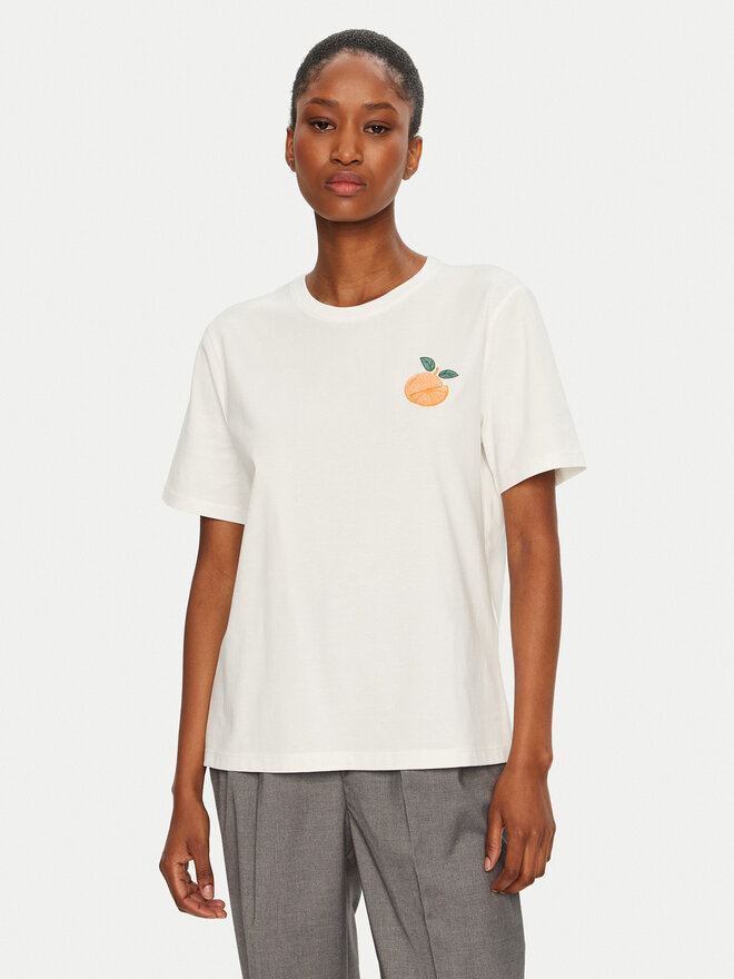 Vila Vila Camiseta Sybil 14097443 Blanco Regular Fit