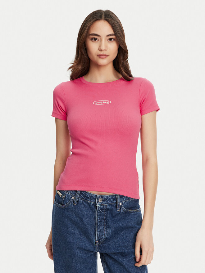 Guess Jeans Guess Jeans T-Shirt W5YP37 KA0H1 Rosa Slim Fit
