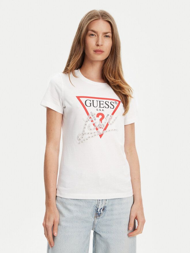 Guess Guess Camiseta W5YI40 I3Z14 Blanco Regular Fit