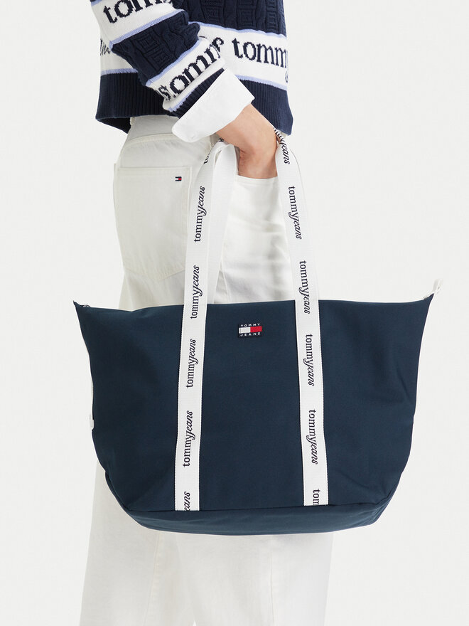 Tommy Jeans Handtasche Tommy Jeans Tjw Ess Daily Tote AW0AW18461 Dunkelblau