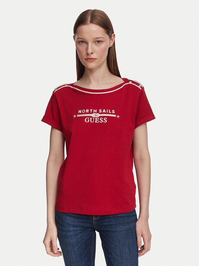 Guess Guess T-Shirt W6YI58 K5317 Dunkelrot Regular Fit
