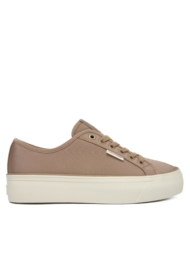 Calvin Klein Сникърси Calvin Klein Vulc Flatform Lace Up Moire YW0YW02012 Кафяв