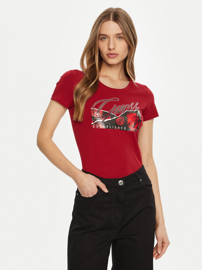 Guess Guess Camiseta W5RI03 J1314 Rojo Regular Fit