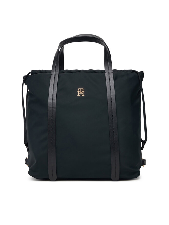 Tommy Hilfiger Rucksack Tommy Hilfiger Th Soft Nylon Tote/Backpack AW0AW19029 Schwarz