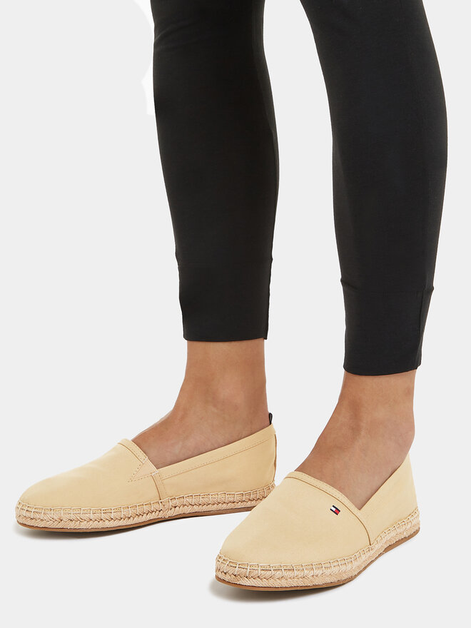 Tommy Hilfiger Espadrilky Tommy Hilfiger Basic Tommy Flat Espadrille FW0FW06497 Béžová