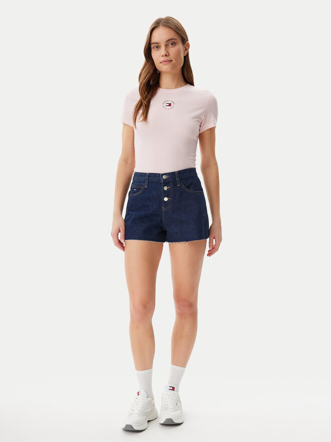 Tommy Jeans Tommy Jeans Marškinėliai Essential DW0DW20316 Rožinė Slim Fit