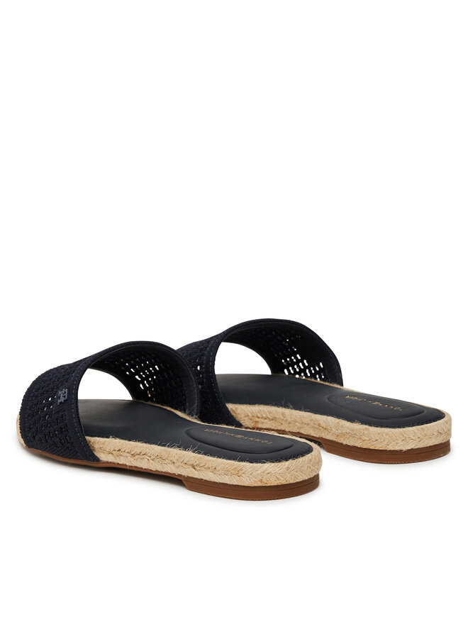 Tommy Hilfiger Espadrilles Tommy Hilfiger Knit Mesh Espadrille Flat Sandal FW0FW08744 Tumši zils
