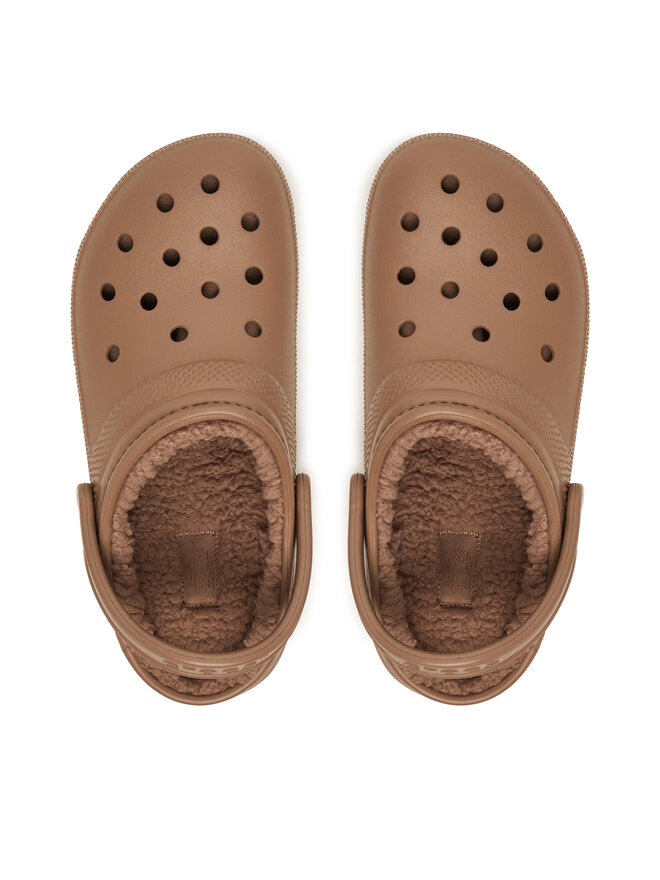 Crocs Pantoletten Crocs Classic Lined Clog 203591 Braun