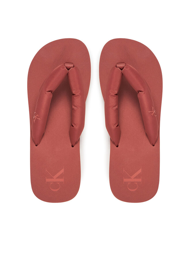 Calvin Klein Jeans Japonke Calvin Klein Jeans Beach Sandal Flatform Ttxr Satin YW0YW01723 Rjava