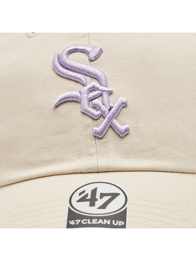 47 Brand Czapka z daszkiem 47 Brand Mlb Chicago White Sox Double Under ’47 Clean Up BAS-DBLUN906GWS-NT03 Beżowy