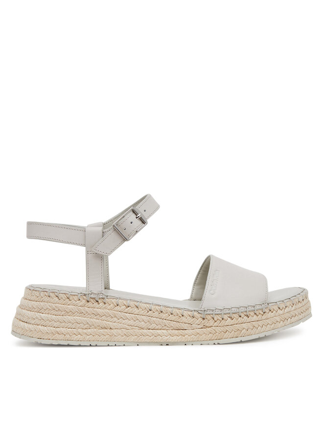 Calvin Klein Εσπαντρίγιες Calvin Klein Wedge Rope Sandal Lth HW0HW02546 Λευκό