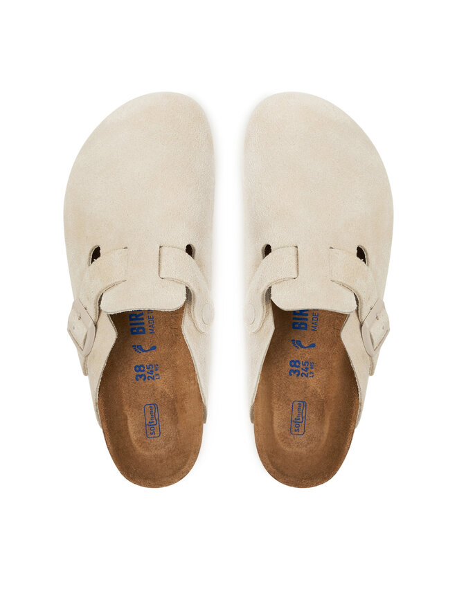 Birkenstock Pantoletten Birkenstock Boston zamsz 1027693 Weiß