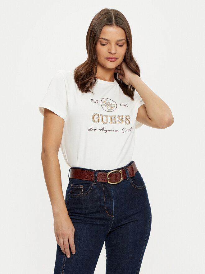 Guess Guess Marškinėliai V5RI05 J1314 Écru Regular Fit