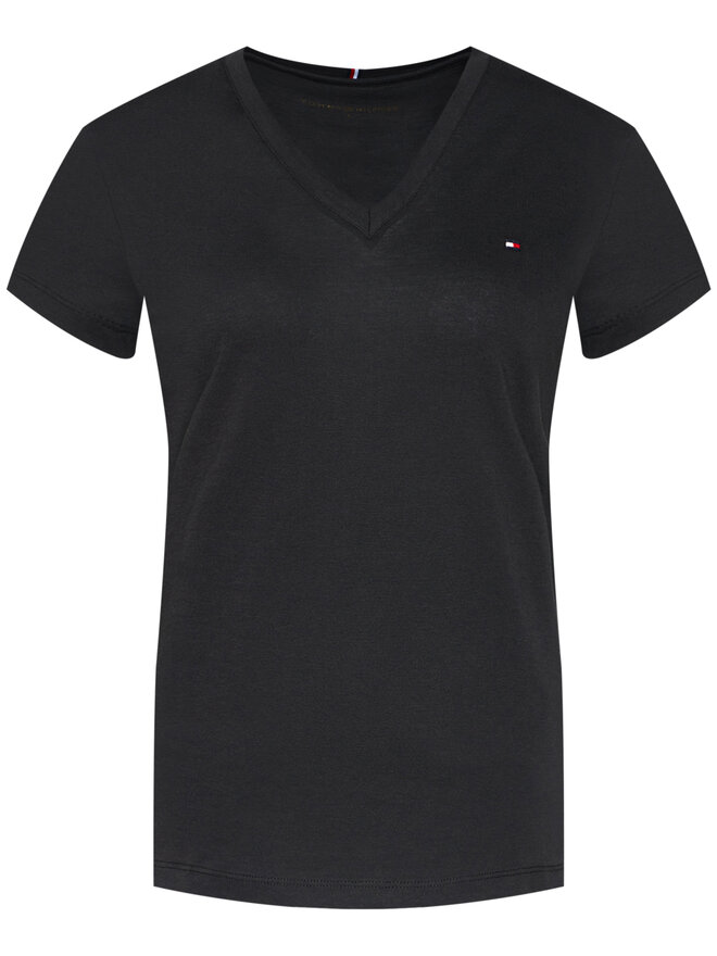 Tommy Hilfiger Tommy Hilfiger Marškinėliai Heritage Tee WW0WW24969 Juoda Regular Fit