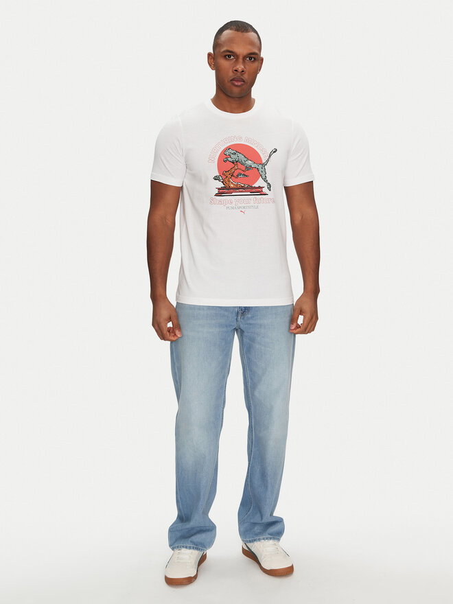 Puma Puma T-Shirt Bonsai 629634 Λευκό Regular Fit