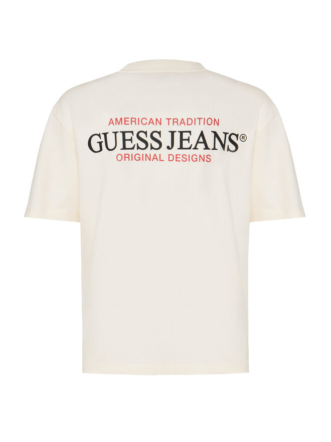 Guess Jeans Guess Jeans Camiseta M4BI75 K8FQ4 Écru Overshirt Fit