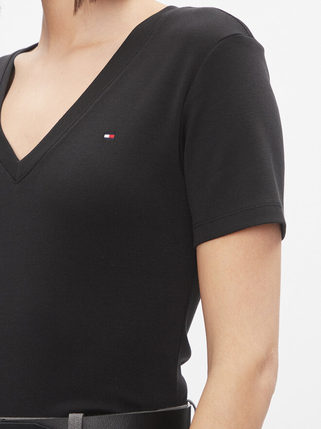 Tommy Hilfiger Tommy Hilfiger Marškinėliai New Cody WW0WW40584 Juoda Slim Fit