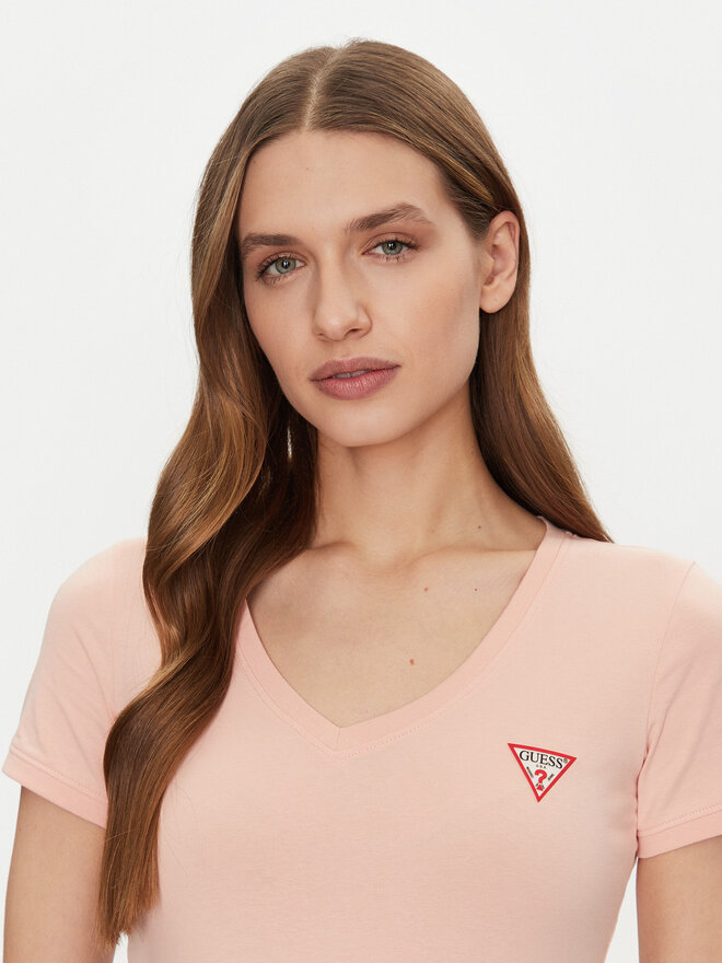 Guess Guess Marškinėliai W2YI45 J1314 Oranžinė Slim Fit