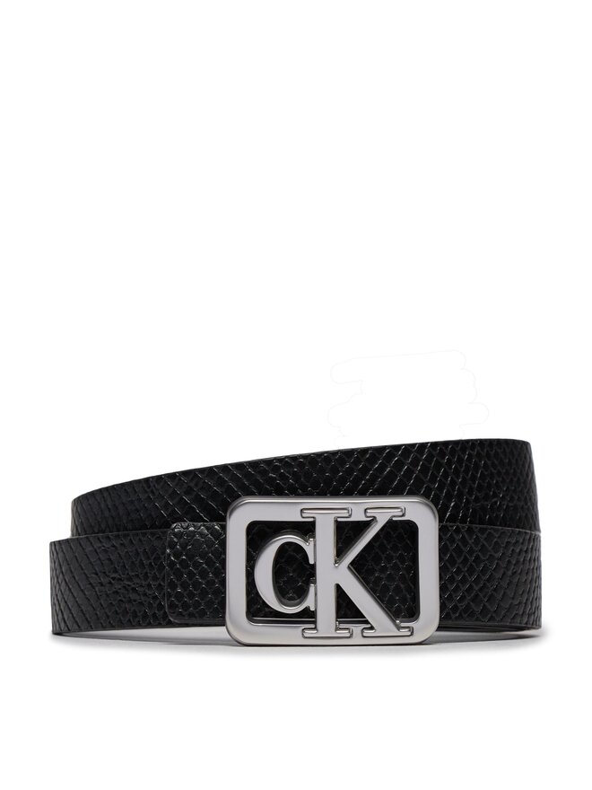 Calvin Klein Jeans Ženski pas Calvin Klein Jeans Mono Plaque Rev Lthr Belt 25Mm K60K611487 Črna