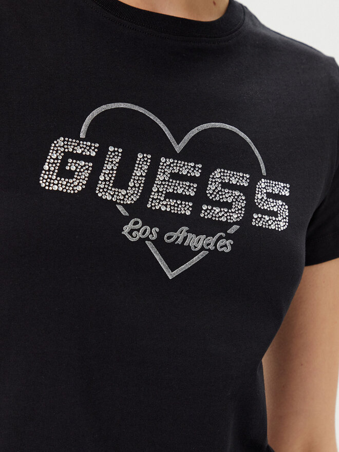 Guess Guess Majica V5GI10 K9RM1 Črna Regular Fit