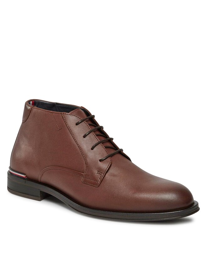 Tommy Hilfiger Зимни обувки Tommy Hilfiger Core Rwb Hilfiger Lth L Boot FM0FM04804 Кафяв
