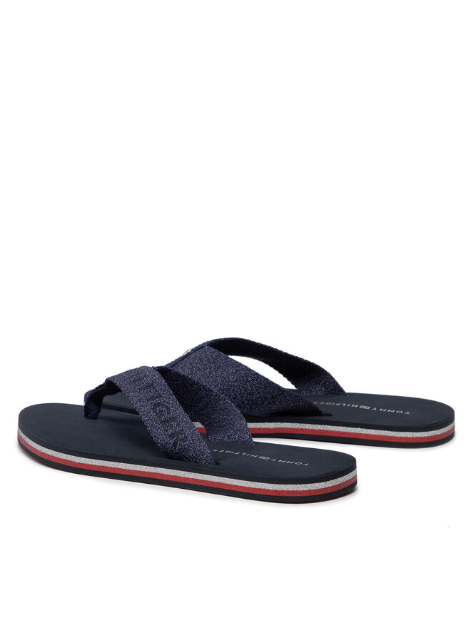 Tommy Hilfiger Japanke Tommy Hilfiger Th Glitter Wrab Beach Sandal FW0FW06423 Tamnoplava