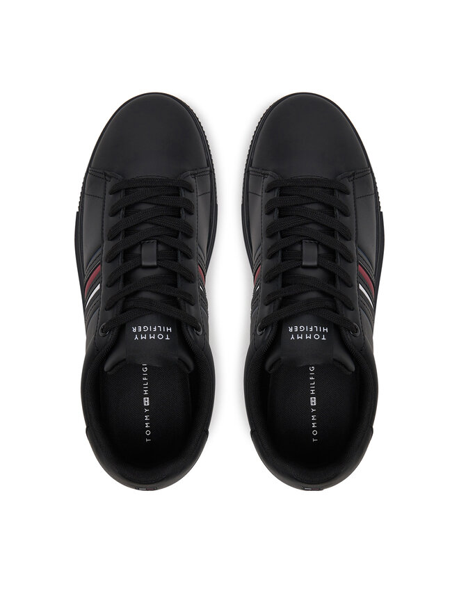 Tommy Hilfiger Zapatillas Tommy Hilfiger Modern Cupsole Stripes Lth FM0FM05406 Negro