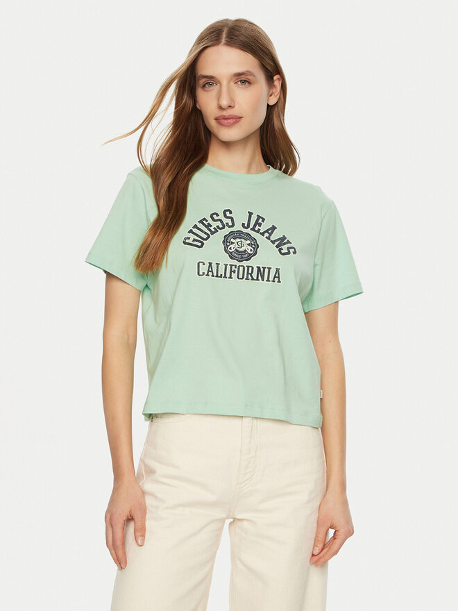 Guess Jeans Guess Jeans Camiseta W5RI43 K8HM0 Verde Regular Fit