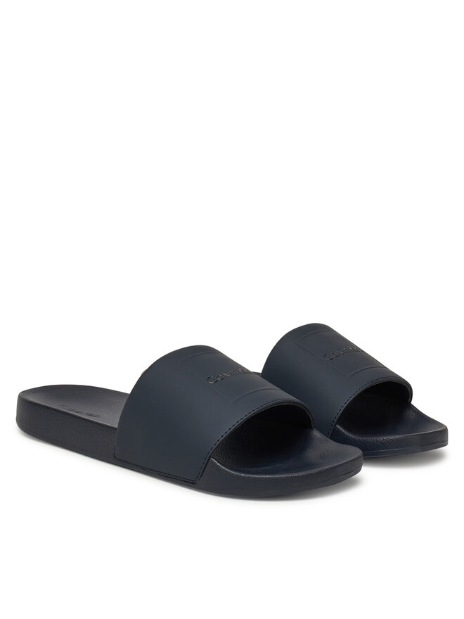 Calvin Klein Natikače Calvin Klein Pool Slide W/ Ck Square HM0HM01754 Tamnoplava