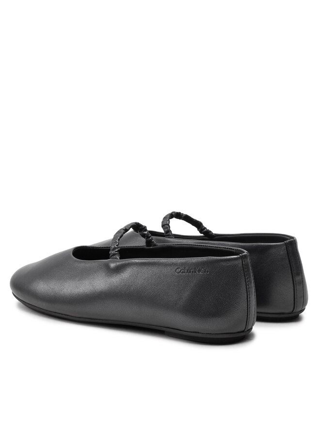 Calvin Klein Balerina Calvin Klein Ballerina W/Strap Pearl Lth HW0HW02136 Fekete