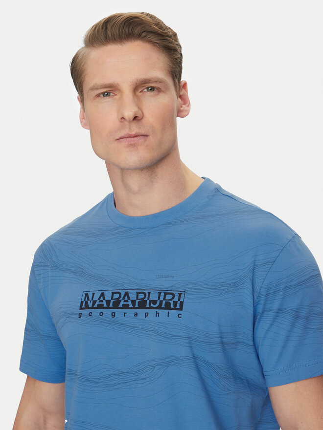 Napapijri Napapijri Marškinėliai B-Cellini NP0A4ILS Mėlyna Regular Fit