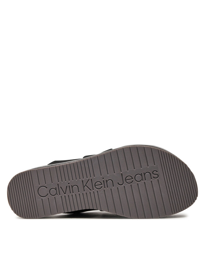 Calvin Klein Jeans Šlepetės Calvin Klein Jeans Flatform Sandal Webbing In Mr YW0YW01361 Juoda