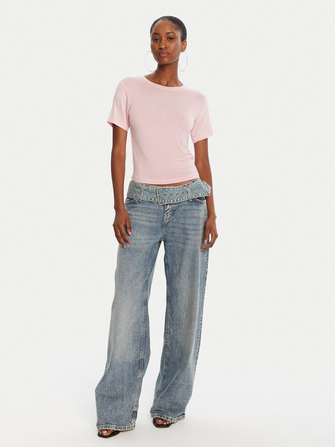 Juicy Couture Juicy Couture Camiseta Sheer JCWCT225301 Rosa Slim Fit