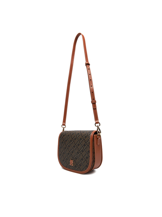 Tommy Hilfiger Kabelka Tommy Hilfiger Th Monoplay Leather Saddle Bag AW0AW17414 Černá