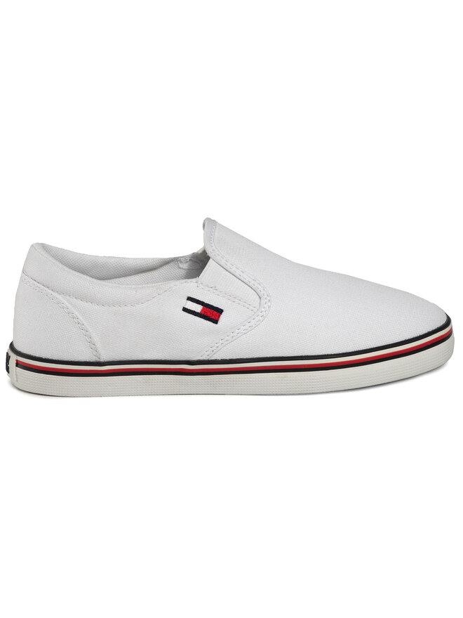 Tommy Jeans Sneakers aus Stoff Tommy Jeans Essential Slip On Sneaker EN0EN00782 Weiß