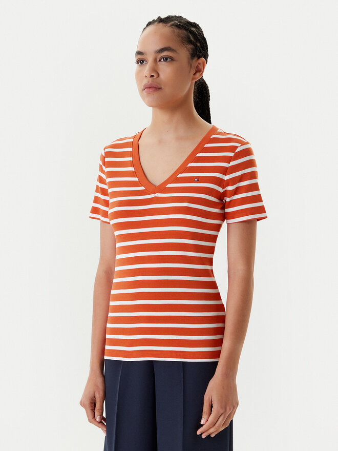 Tommy Hilfiger Tommy Hilfiger Camiseta New Cody WW0WW40584 Naranja Slim Fit