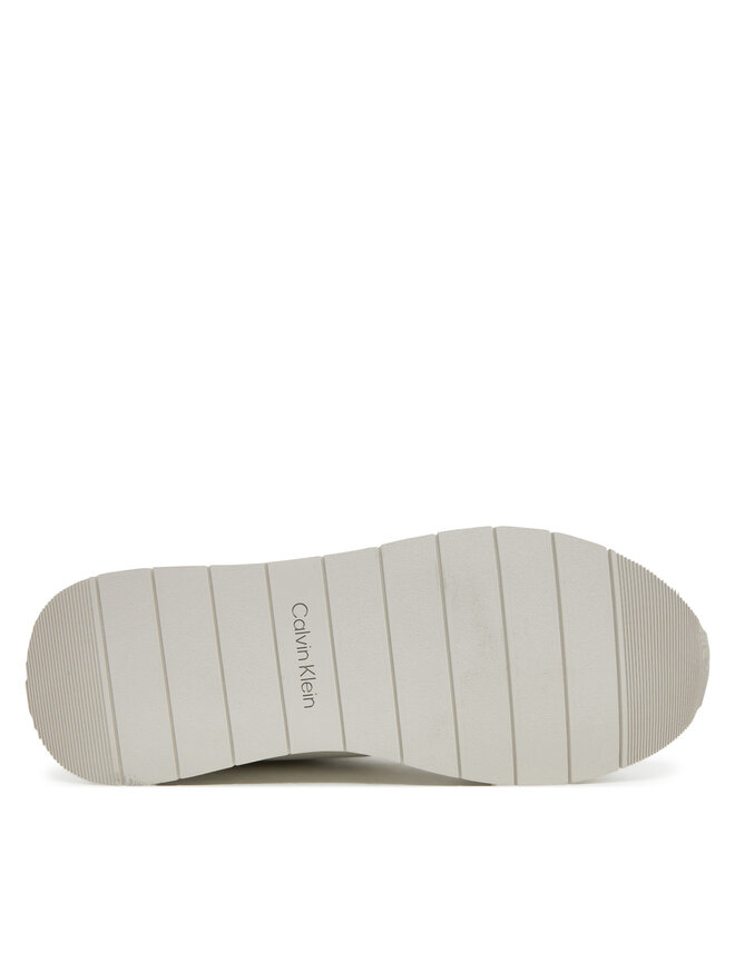 Calvin Klein Snīkeri Calvin Klein Low Prof Runn Laceup Rubb Lth HM0HM01707 Balts