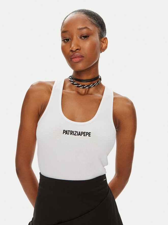 Patrizia Pepe Patrizia Pepe Top 8M1617/J216-W103 Weiß Slim Fit