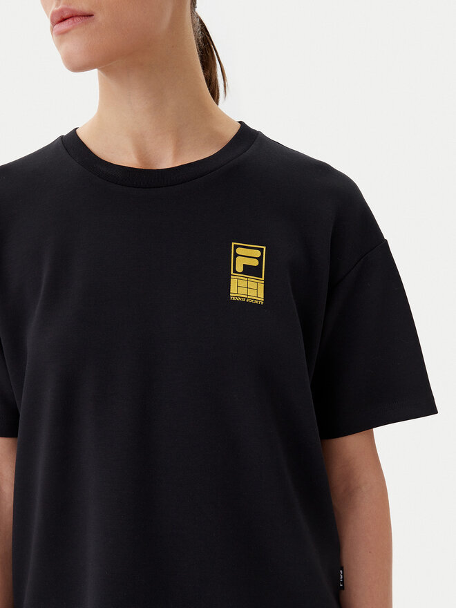 Fila Fila Marškinėliai Lisakovsk FAW1044 Juoda Loose Fit