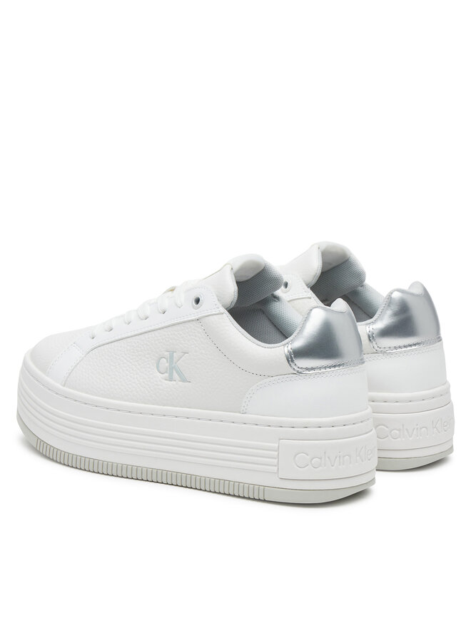 Calvin Klein Jeans Sneakersy Calvin Klein Jeans Bold Flatf Low Lace Mg YW0YW01766 Biały