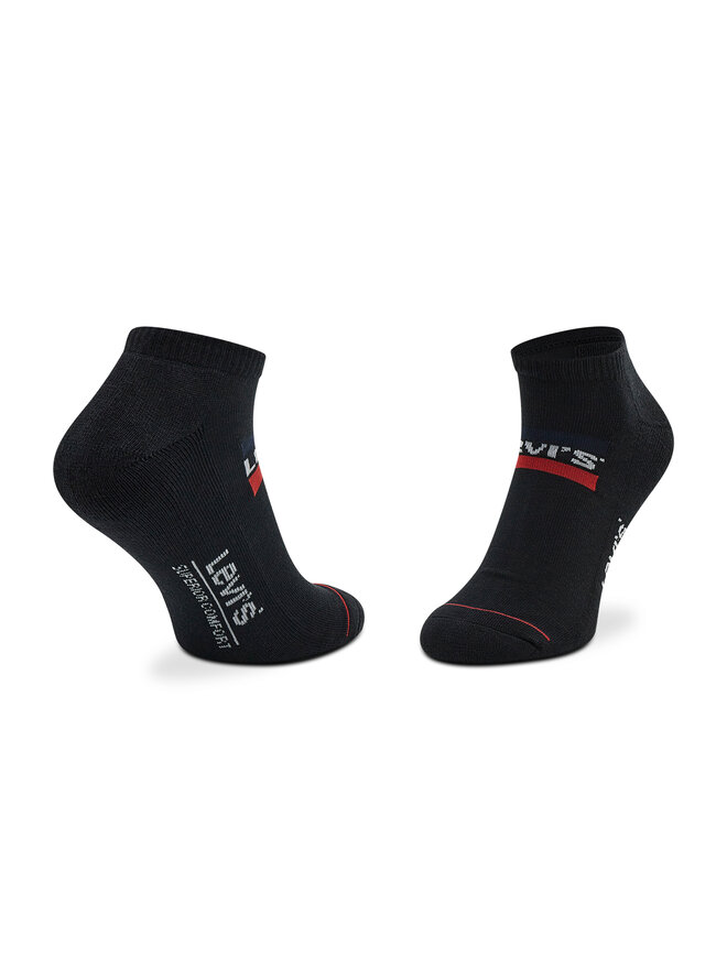 Levi's® Unisex trumpų kojinių komplektas (2 poros) Levi's® 701219507 Juoda