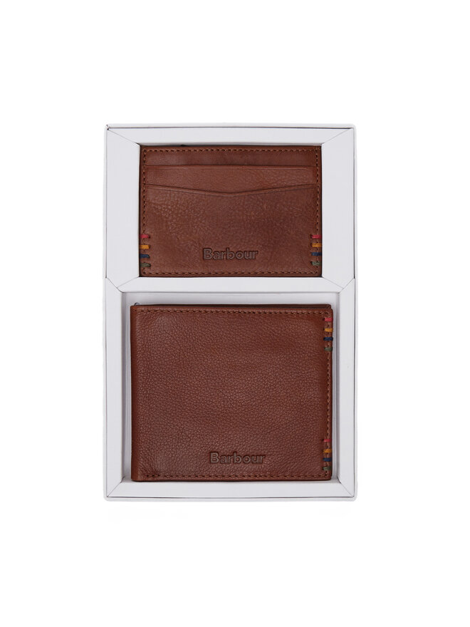 Barbour Sada peňaženka a puzdro na karty Barbour MGS0082BR11 Hnedá