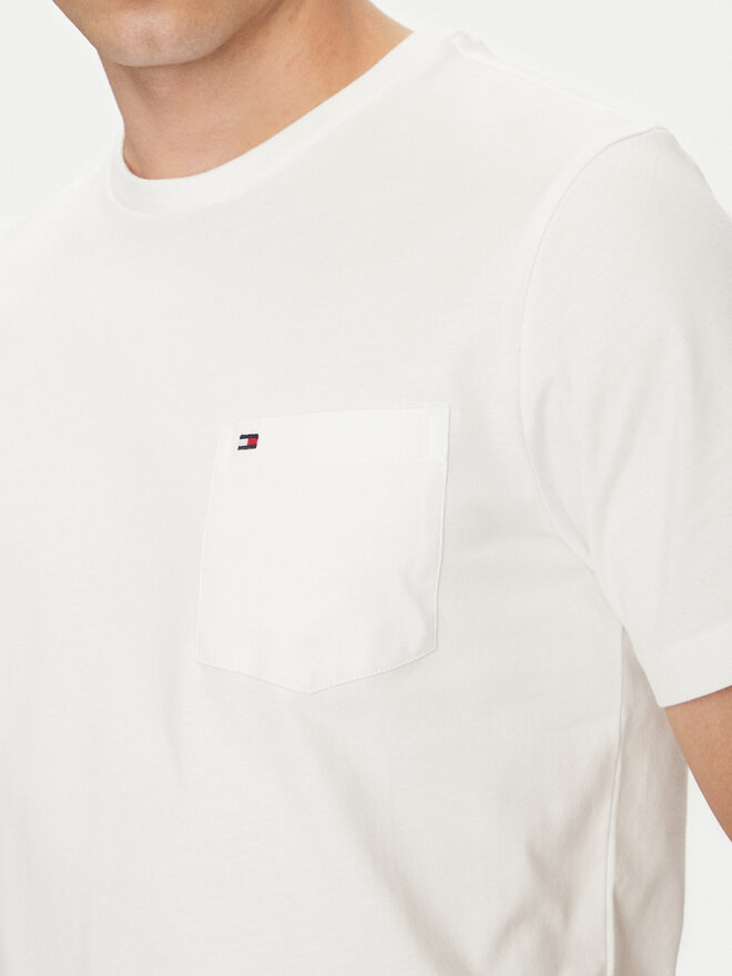 Tommy Hilfiger Tommy Hilfiger Marškinėliai Essential Solid Pocket Tee MW0MW37283 Balta Regular Fit