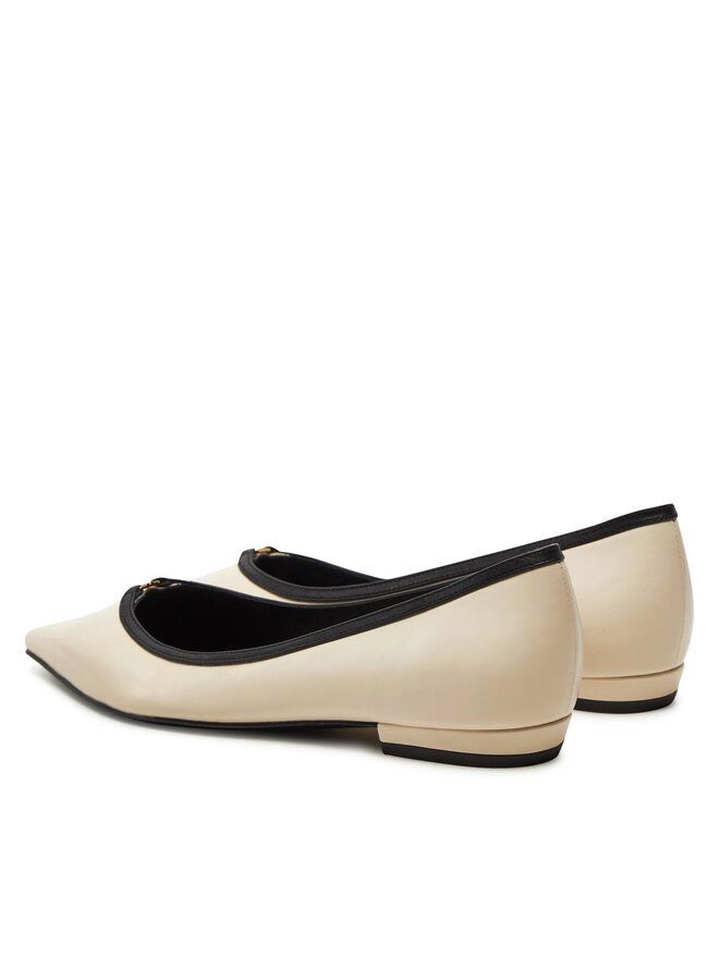 Tory Burch Baleriny Tory Burch Double T Buckle Pointed 155739 Beżowy