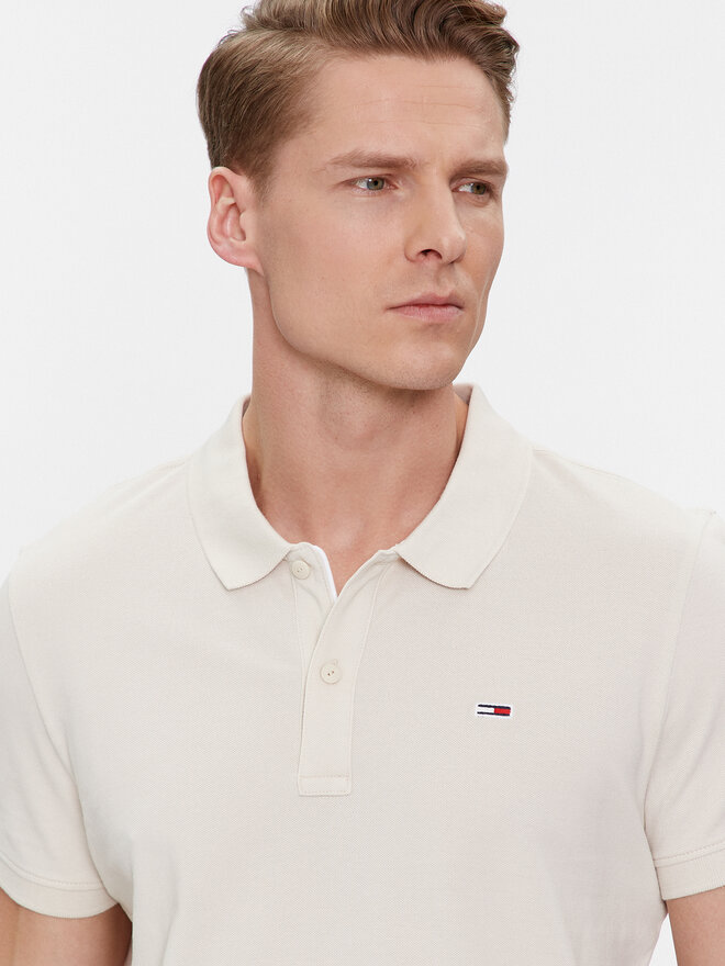Tommy Jeans Tommy Jeans Poloshirt DM0DM18312 Beige Slim Fit