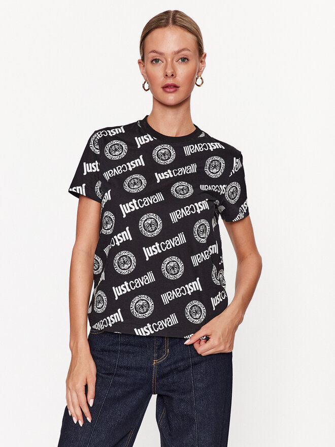 Just Cavalli Just Cavalli T-Shirt 75PAH610 Μαύρο Regular Fit