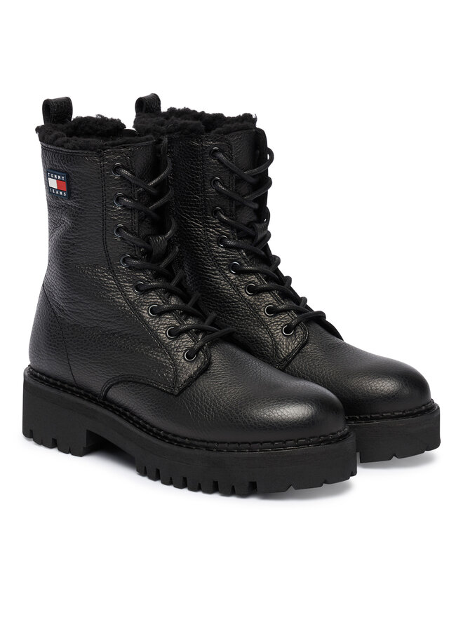 Tommy Jeans Schnürstiefeletten Tommy Jeans Tjw Urban Laceup Boot Wl EN0EN02906 Schwarz