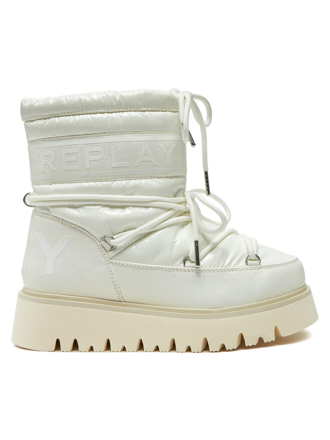 REPLAY Sněhule REPLAY Shiny-Effect Harper United Lace-Up GWF4R.000.C0002T Bílá